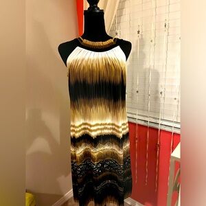 Axcess a Liz Claiborne Company Medium ombré brown dress tribal halter sleeveless